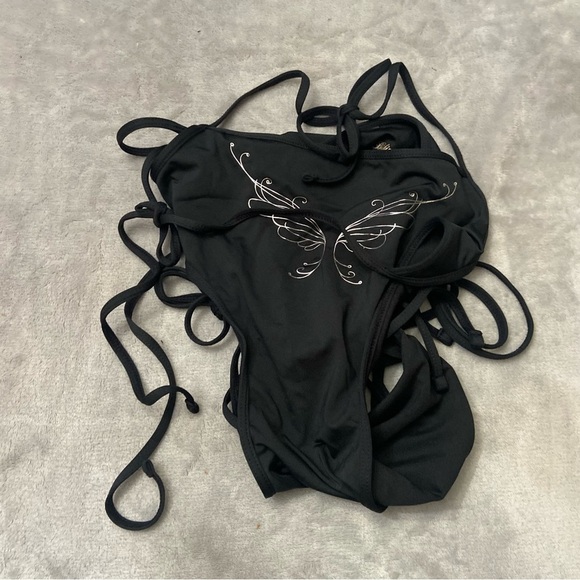 New! Frankie’s amalia black one piece monokini butterfly tattoo 10773 - Picture 6 of 6